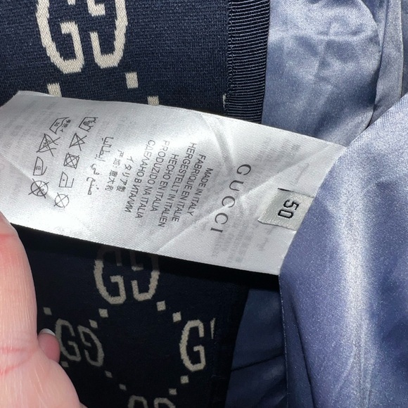 Gucci Navy and Cream Patterned Men's Blazer - Picture 7 of 11